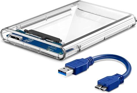 VYAR 2.5" SATA SSD Enclosure Transparent Case, USB 3.0 to SATA Tool ...