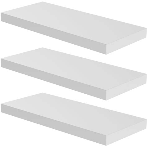 JPND 36'' Wooden Floating Shelves with Invisible Brackets, 3-Pack ...