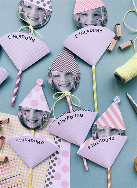 Kindergeburtstag Einladung Basteln Luftballon