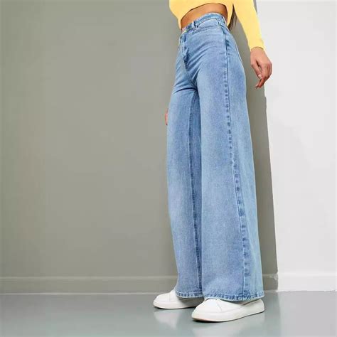 Straight Jeans Light Color Washed Leather Brand Loose Denim Trousers ...