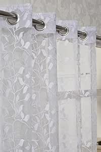 Buy Galaxy Home Decor Premium Sheer Frill Embroidery Floral Transparent ...