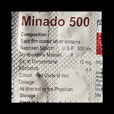 MINADO 500MG TABLET 10'S Price, Uses, Side Effects & Substitutes | Medkart