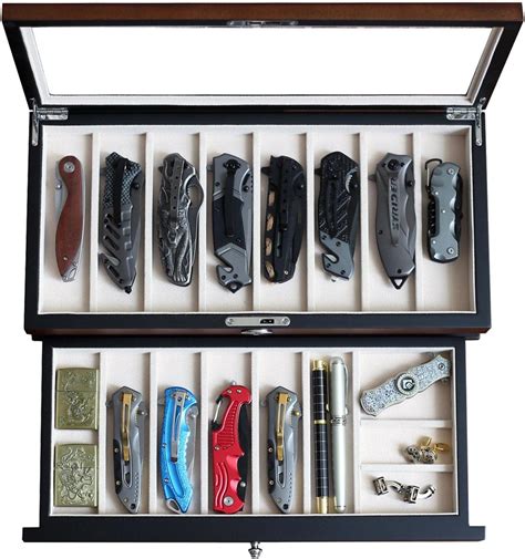 Amazon.com: Besforu Pocket Knife Display Case for men collection holder ...