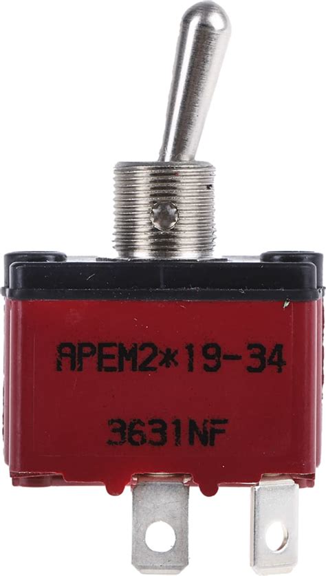 3631NF/2 APEM | APEM Toggle Switch, Panel Mount, On-Off, SPST, Tab ...
