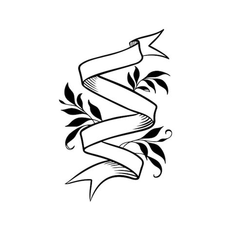 Black and white ink ribbons hand made vector objects for design ...