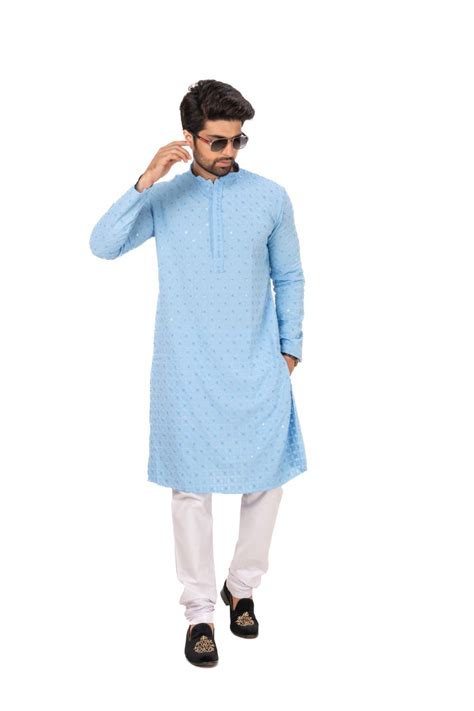 Geometric Chikankari Embroidered Kurta Set – Indiecraft
