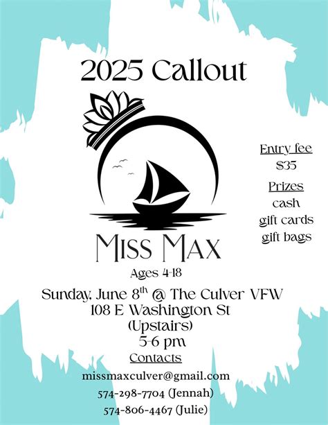 2025 Miss Max Callout Meeting, VFW Post 6919, Culver, 8 June 2025 ...