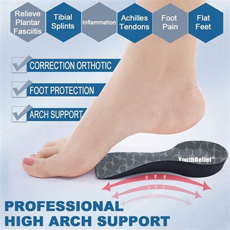 Buy Plantar Fasciitis Arch Support Insoles for Men and Women Orthotics ...