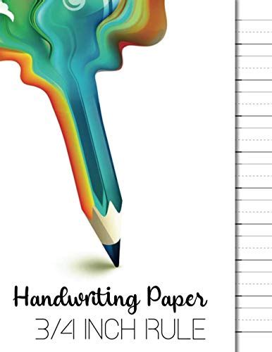 Buy 3/4 Inch Rule Handwriting Paper: Three Quarter Inch Rule ...