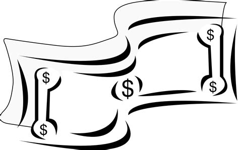 Dollar bill clip art black and white clipart jpg – Clipartix