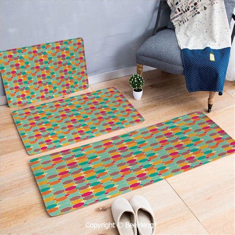 Buy SCOXIXI Grid Mosaic Pattern with Hexagons and Squares Colorful ...