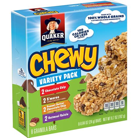 Quaker Chewy Granola Bars And Dipps Variety Pack 58 Count