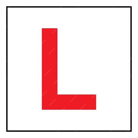 Premium Vector | L Board symbol Learner driver plate sign Car driving school beginner symbol Red ...