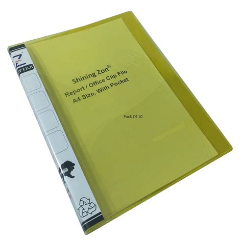 Shining Zon A4 Size Transparent Report File Folder with Plastic Clip ...