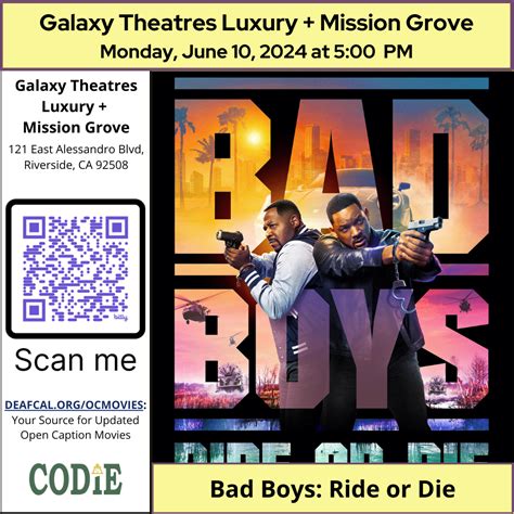 Open Caption Movie at Galaxy Theatres Luxury - CODIE