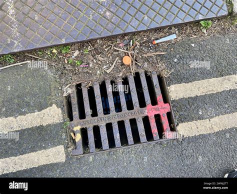 drain in the london borough of haringey where the metal drain cover has been stolen leaving a ...