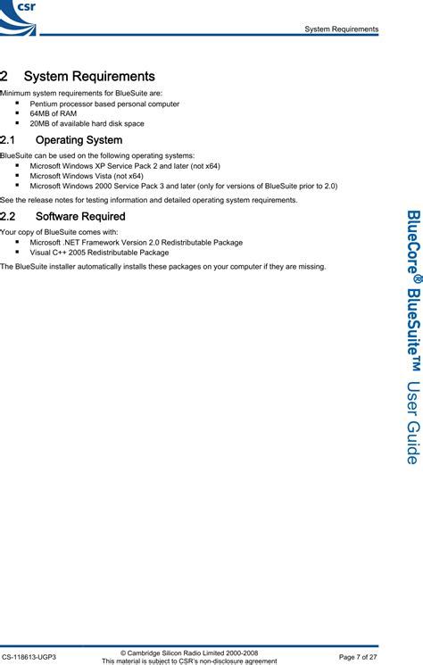 Cambridge Silicon Radio BSMAN BlueSlim Modules BSMAN1, BSMAN3 and ...