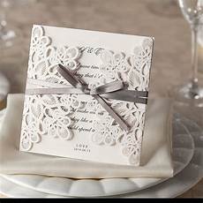Invitation Sles For Wedding by Ribbons And Lace Laser Cut Embossed Wedding Invitations Invitation Sles For Wedding