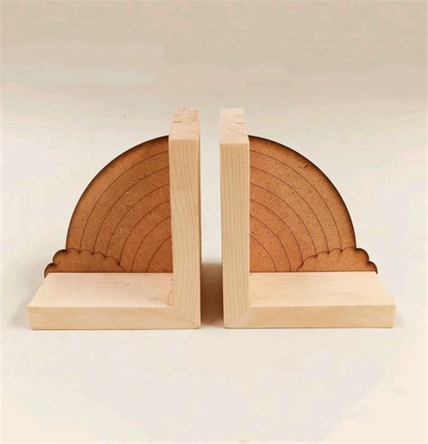 Wooden Bookends With Rainbow