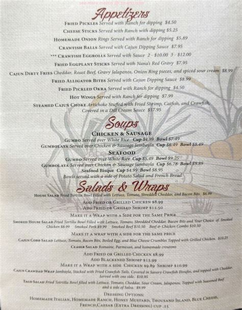 Menu at Cajun Daiquiri and Cafe, Gretna