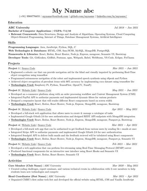 New grad resume review (Computer Science) : r/resumes