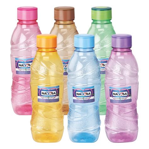 Nayasa Perky Bottles- Set Of 6, 1000 ML, Pet Fridge Bottles, BPA Free ...