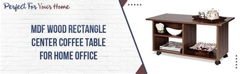 STRATA FURNITURE MDF Wood Rectangle Center Coffee Table for Living Room ...