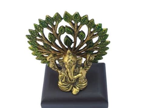 Estatua de metal del Señor Ganesha con forma de árbol para Pooja, deco ...