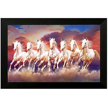 Art Factory Vaastu Seven Horse Canvas Painting MP19212460: Amazon.in ...