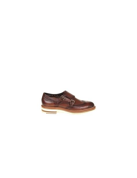 santoni-brown-leather-shoe-double-buckle
