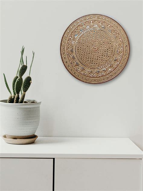 Buy Traditional Indian Burnt Gold Lippan painting