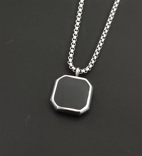 BALOOLA for MEN Black Stainless Steel Square Pendant India | Ubuy