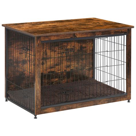 Buy DWANTON Dog Crate Furniture with Cushion, Wooden Dog Crate Table ...