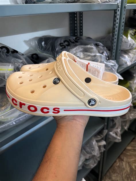 Crocs Bayaband Clogs (Beige/Red) – Branded Gabru