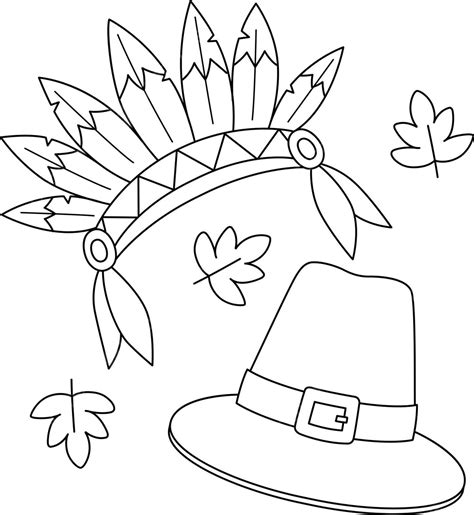 Pilgrims And Indians Coloring Pages For Kids
