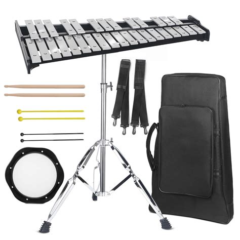 Mua Professional 32 Note Glockenspiel Xylophone Bell Kit，Muted Practice Pad Percussion Kit for ...