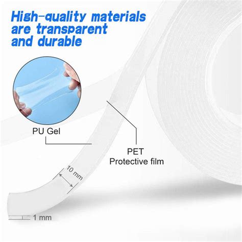 5 Meter Double Sided Adhesive Silicon Grip Gel Tape — DeoDap