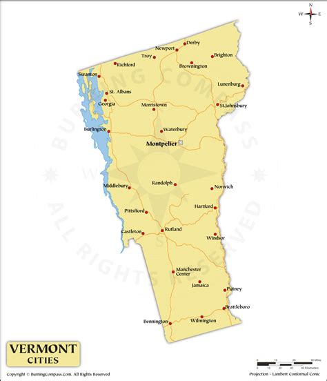 Vermont Cities Map, Map of Vermont with Cities