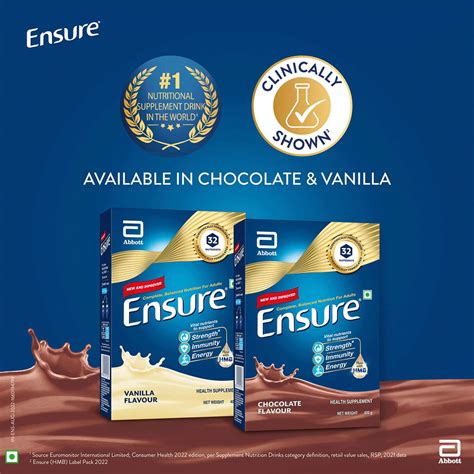 Buy ENSURE CHOCOLATE NUTRITION DRINK REFILL OF 200 G Online & Get Upto ...