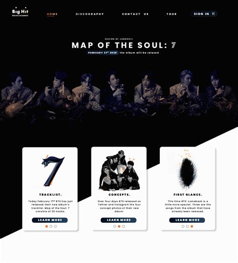 map of the soul: 7 tracklist website mockup [ do not repost support ] – @jungshiii on Tumblr
