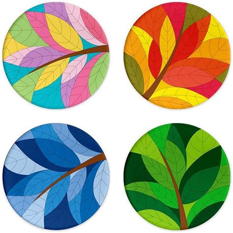 Brizberry® Brizcoast Premium Designer Round Vibrant Leaf Printed ...