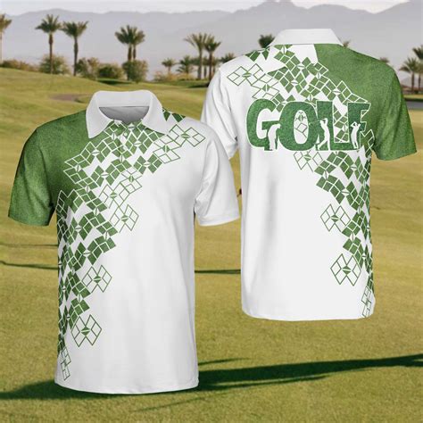 Elegant Golf In Green Golf Polo Shirt, White And Green Golf Shirt For ...