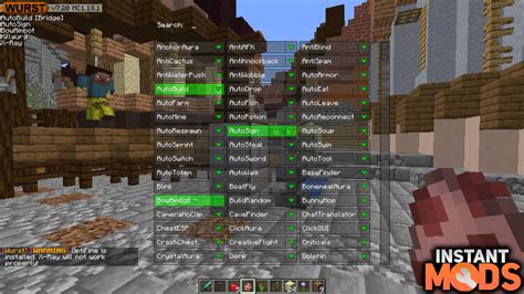 Wurst Hacking Client 的图像结果