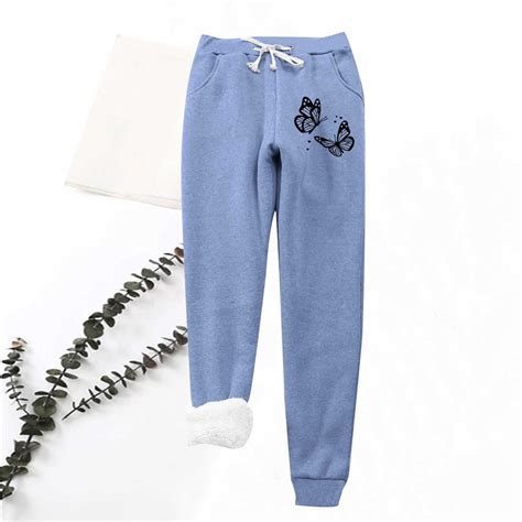 jsaierl Fleece Lined Sweatpants Women Petite Thick Warm Pants Sherpa ...