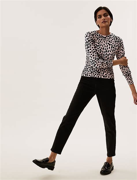 Buy Animal Print Crew Neck Jumper at Marks & Spencer