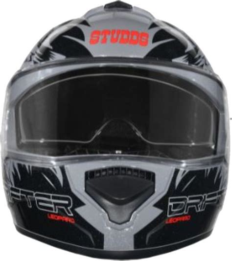 STUDDS Drifter D2 Full Face Helmet with Clear Visor (Grey N9, L ...