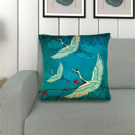Buy INDIA CIRCUS Legend of the Cranes Cushion Cover - 40.64 x 40.64 cm ...