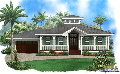 Beach House Plan: 1 Story Old Florida Style Coastal Home Floor Plan ...
