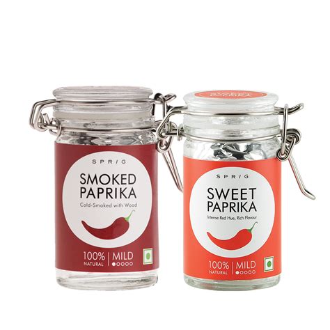 Sprig Flavouring Combo - Smoked Paprika Jar, 30g & Sweet Paprika Jar ...