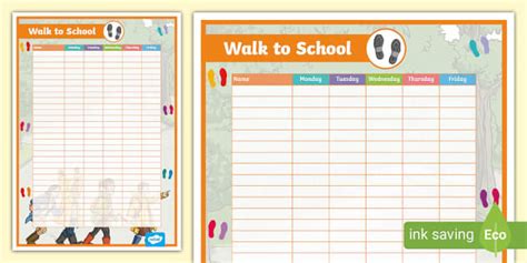 KS2 Editable Walk to School Class Wall Chart (teacher made)
